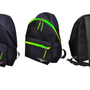 LARGE BLACK ECO BACKPACK WITH AMARILLO ZIPPER