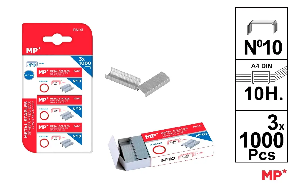 BLISTER STAPLES No. 10 3 x 1,000 units