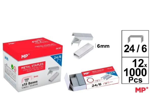 METAL STAPLES 24/6 BOX 1,000 PCS x 1