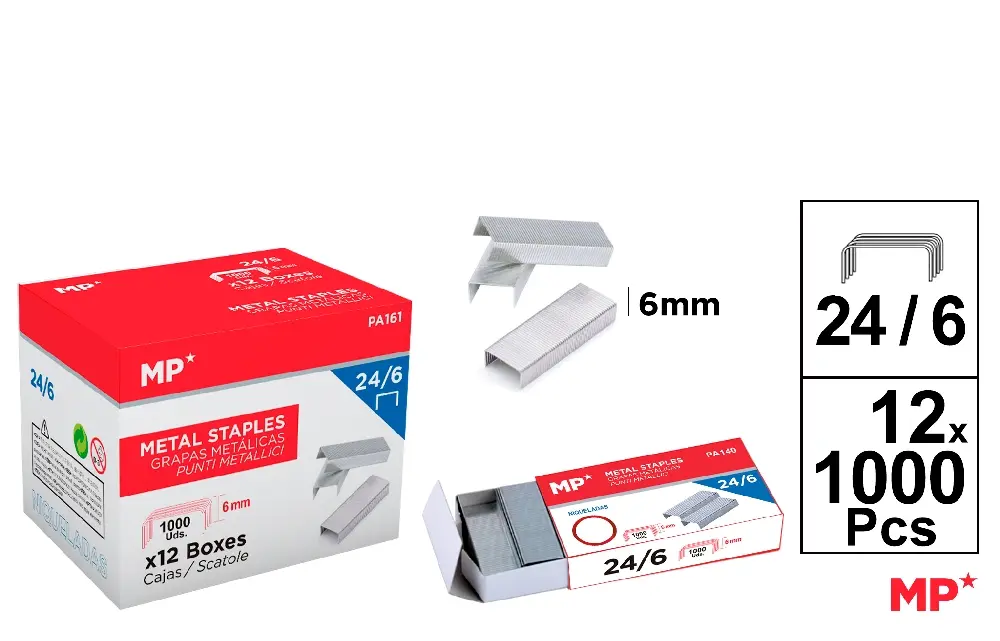 METAL STAPLES 24/6 BOX 1,000 PCS x 1