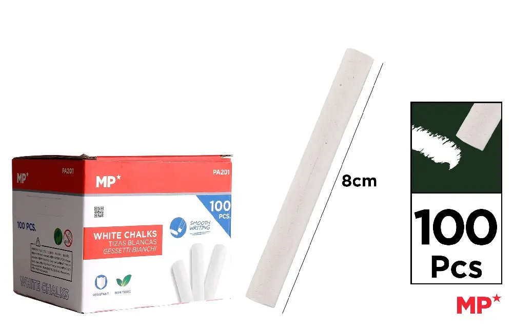 WHITE CHALK BOX 100 PCS.