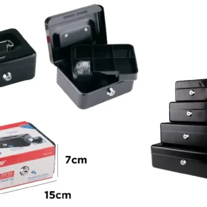 PORTABLE SAFE WITH KEY.