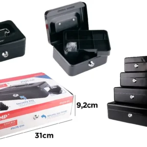 PORTABLE SAFE WITH KEY.