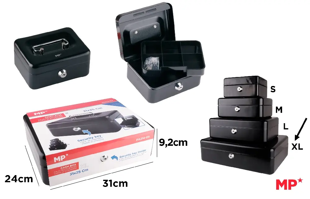 PORTABLE SAFE WITH KEY.