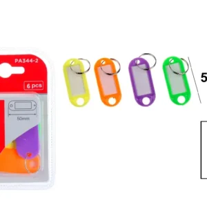 STANDARD FLUORESCENT KEYCHAINS 50 mm 6 UNITS