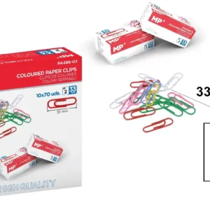 COLORED CLIPS 33 mm BOX 70 PCS x 10