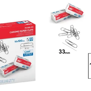 CHROME CLIPS 33 mm BOX 100 PCS x 10