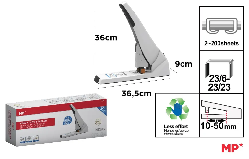 BLACK 36 THICK OFFICE STAPLER