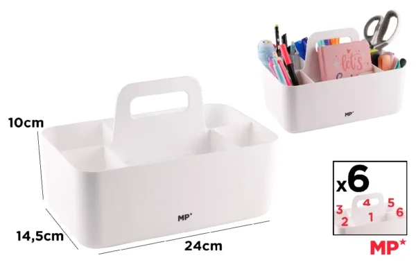 WHITE DESK ORGANIZER.