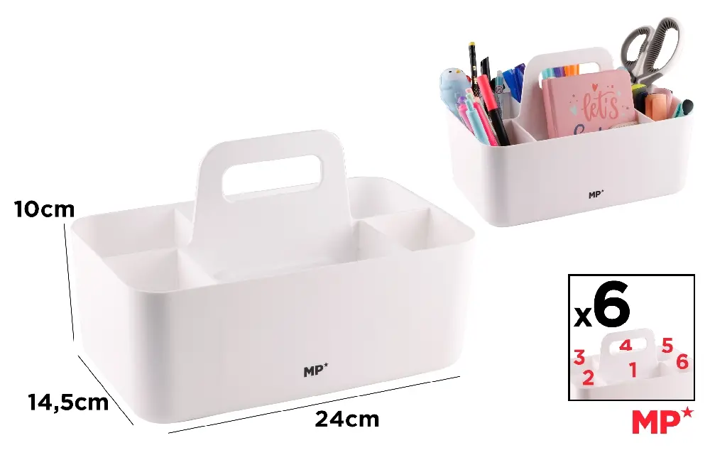 WHITE DESK ORGANIZER.