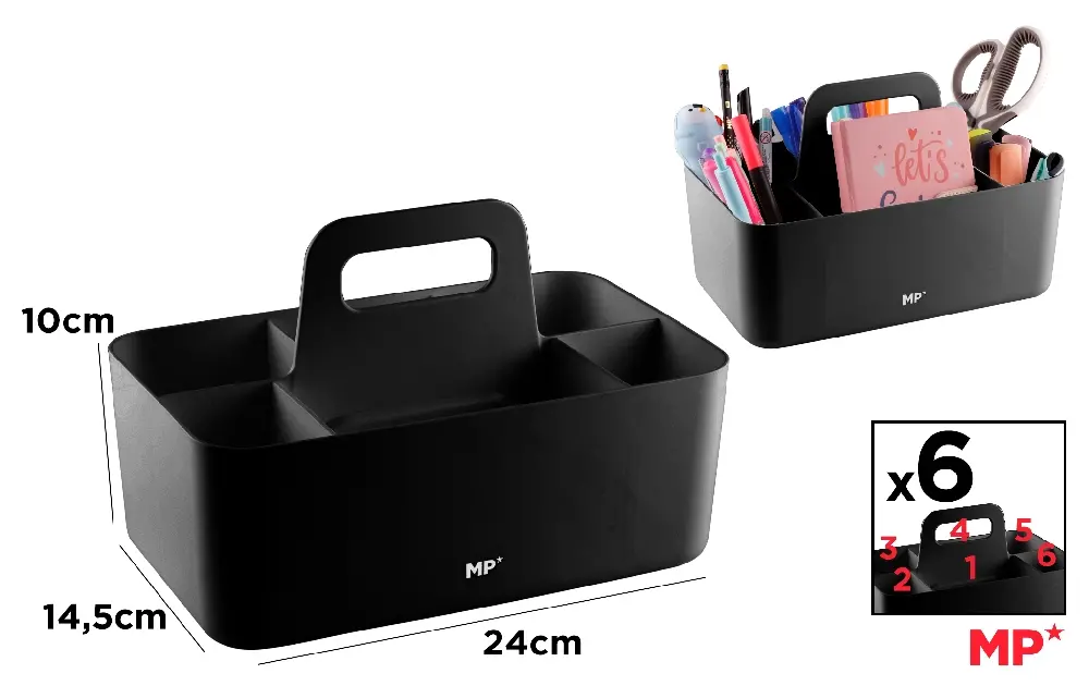 BLACK DESK ORGANIZER.