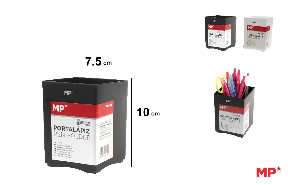 BLACK WHITE PP PLASTIC PENCIL HOLDER.