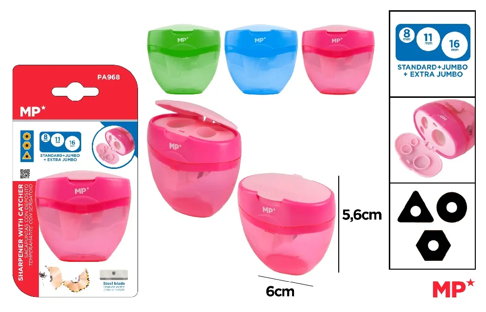 TRIPLE PENCIL SHARPENER WITH TANK