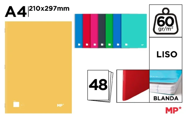A4 STAPLED NOTEBOOK 48 SHEETS 60 g/m² LIS