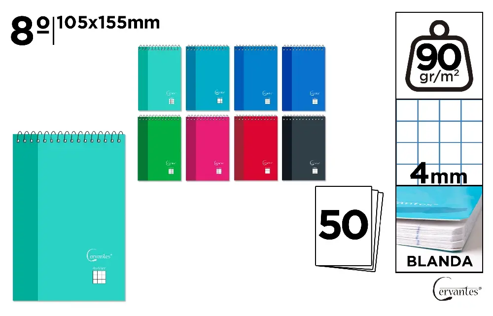 BLOCK EIGHTH 50 GRID SHEETS