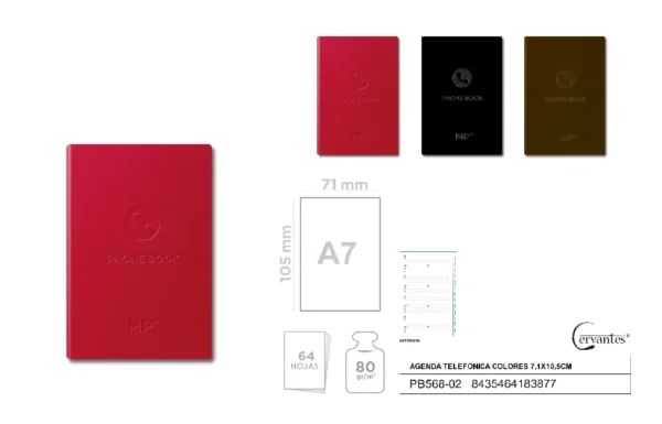 NOTEBOOK RED LINED COVER A6.