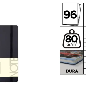BLACK LINED COVER NOTEBOOK A5.
