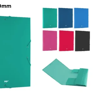 FOLDER WITH FLAP AND ELASTIC BAND IN ASSORTED COLORS
