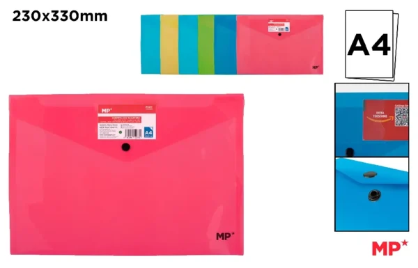 FOLDER ENVELOPE WITH FLUORESCENT CARD HOLDER