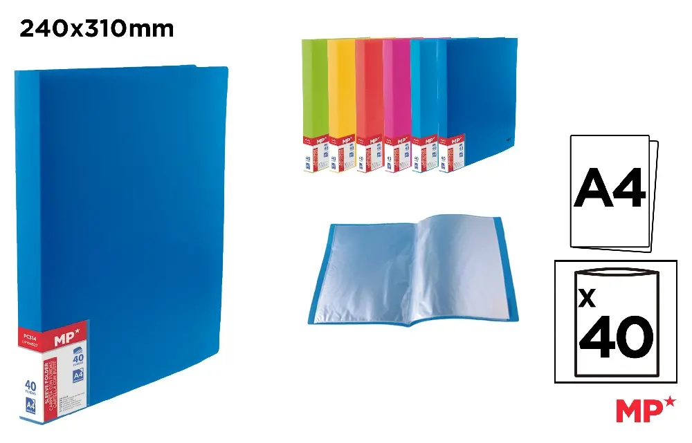 FOLDER WITH 40 A4 COVERS FLUORESCENT COVER.
