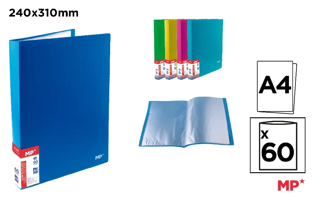 FOLDER WITH 60 A4 COVERS FLUORESCENT COVER.