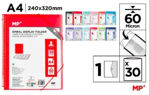 30-POCKET A4 FOLDER WITH SPIRAL AND ELASTIC BANDS