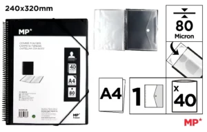 40-POCKET A4 FOLDER WITH TRANSLUCENT SPIRAL