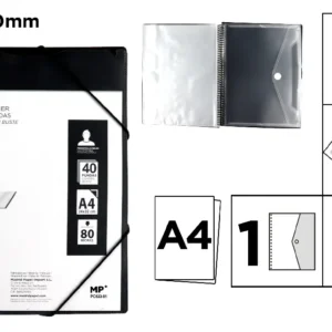 40-POCKET A4 FOLDER WITH TRANSLUCENT SPIRAL