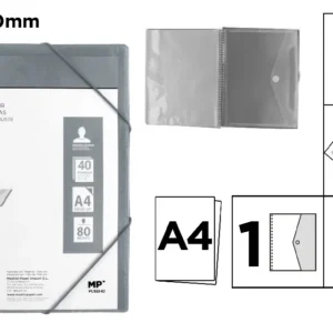 40-POCKET A4 FOLDER WITH TRANSLUCENT SPIRAL