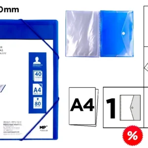 40-POCKET A4 FOLDER WITH TRANSLUCENT SPIRAL