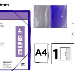 40-POCKET A4 FOLDER WITH TRANSLUCENT SPIRAL