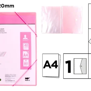 40-POCKET A4 FOLDER WITH TRANSLUCENT SPIRAL