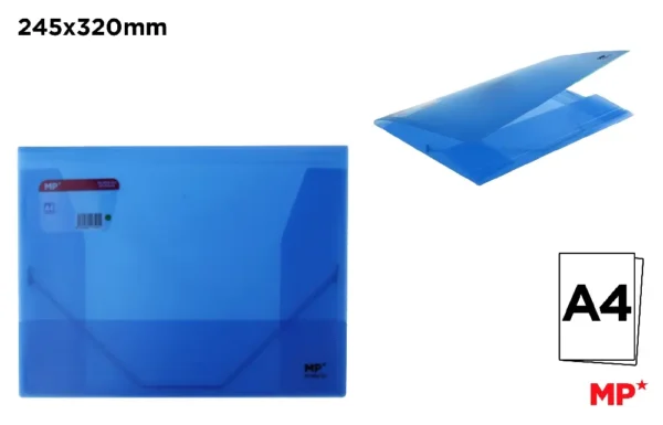 A4 TRANSLUCENT FOLDER WITH FLAP AND ELASTIC BAND