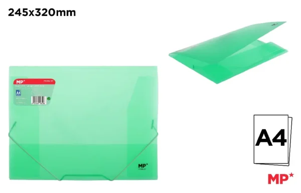 A4 TRANSLUCENT FOLDER WITH FLAP AND ELASTIC BAND