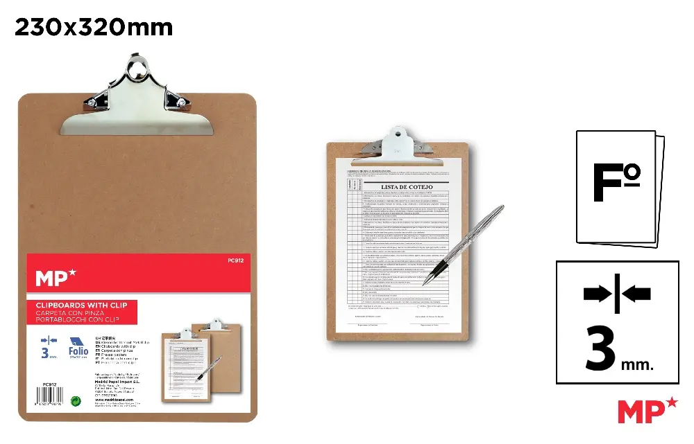 A4 WOODEN NOTE HOLDER WITH CLIP