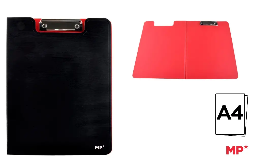 NOTE HOLDER WITH RED FLUORESCENT SIDE CLIP