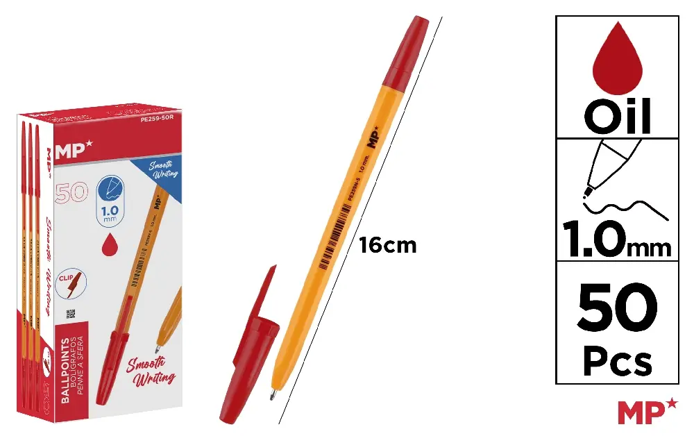 RED SOFT TIP PENS 1.0 mm 50 PCS