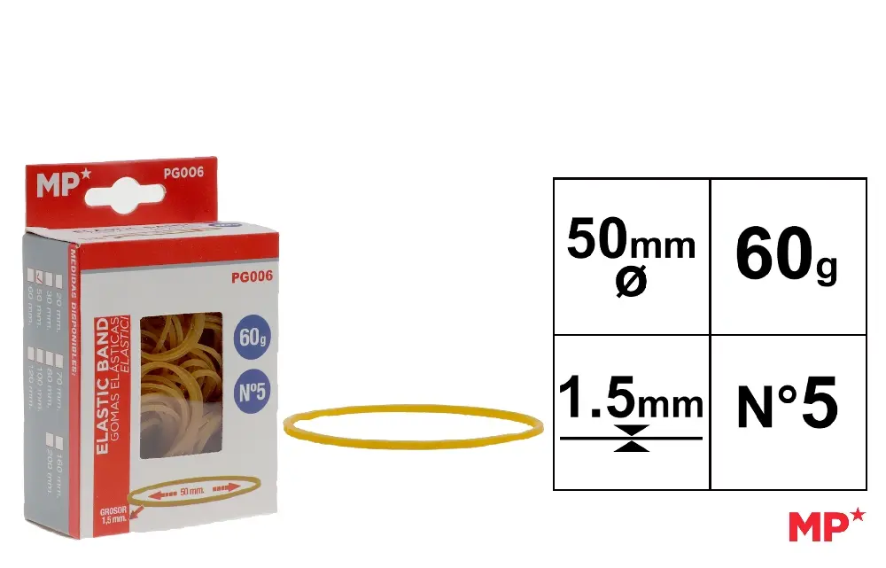 ELASTIC RUBBERS 60 g 50 x 1.5 mm.