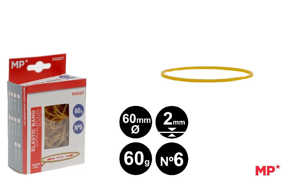ELASTIC RUBBERS 60 g 60 x 2 mm.