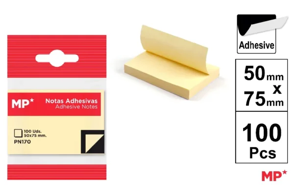 STICKY NOTES 50 x 75 mm 100 SHEETS.
