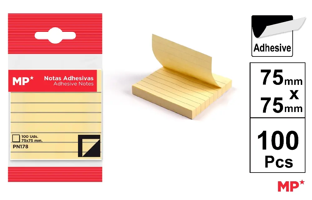 STICKY NOTES 75 x 75 mm 100 SHEETS.