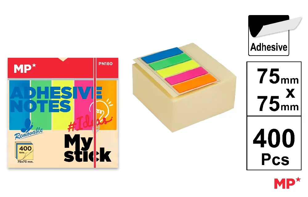 STICKY NOTES 75 x 75 mm 400 SHEETS.