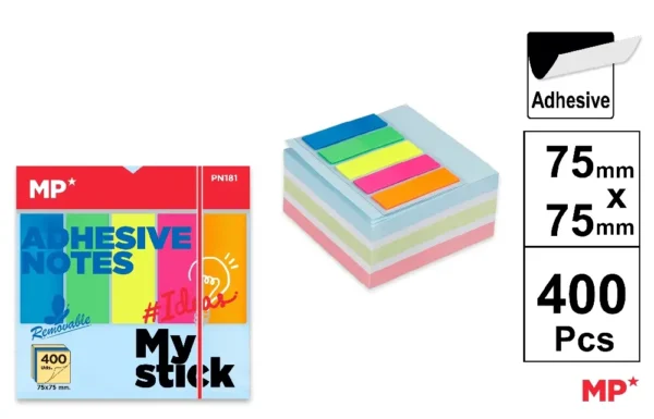 STICKY NOTES 75 x 75 mm 400 SHEETS.