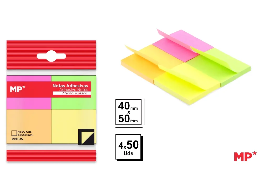 STICKY NOTES 40 x 50 mm 4 x 50 SHEETS.