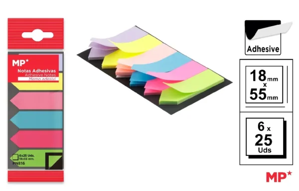 Sticky Notes 18 x 55 mm 6 x 25 Sheets