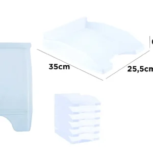 LIGHT BLUE GLASS OFFICE TRAY.