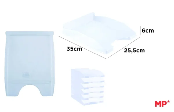 LIGHT BLUE GLASS OFFICE TRAY.