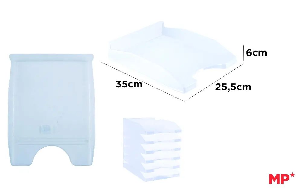 LIGHT BLUE GLASS OFFICE TRAY.