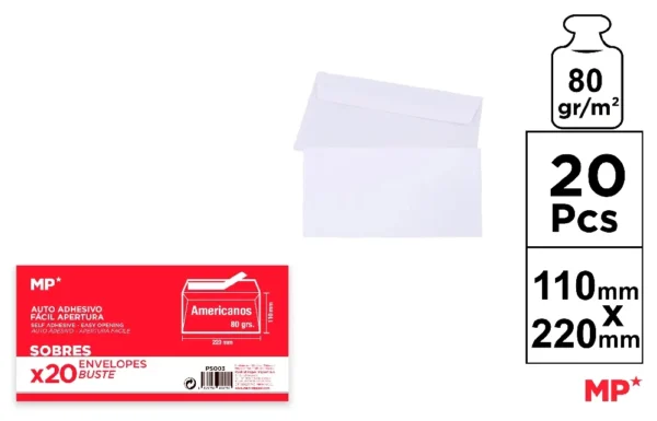ENVELOPE 220 x 110 mm 20 pcs.