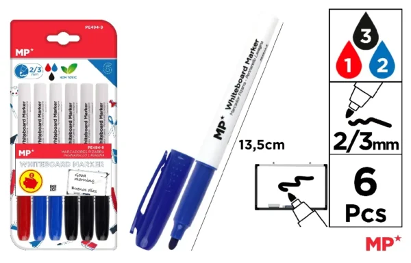 Whiteboard Marker 6 Units, Various Colors